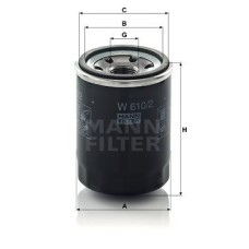 MANN-FILTER W6102 Масляный фильтр Nissan Maxima QX 97-/Pathfinder/KIA Sportage 2000- /OJE3R14302