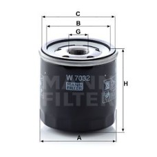 MANN-FILTER W7032 Масляный фильтр MB OM607/RENAULT K9K 12-