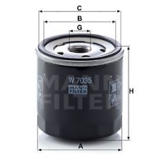 MANN-FILTER W7035 Масляный фильтр CHRYSLER NEON/VOYAGER 1.8-3.3 84-