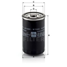 MANN-FILTER W71933 Масляный фильтр ROVER 45/75 2.0/2.5