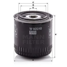 MANN-FILTER W92048 Масляный фильтр Nissan Almera/Primera 2,2 D/CDI 03-
